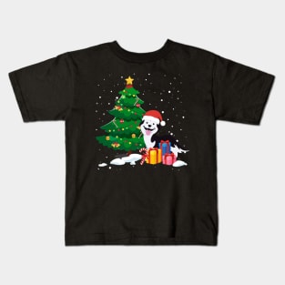 Santa Husky Christmas Lights Shirt Xmas Gift Kids T-Shirt